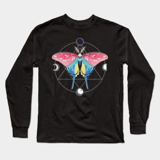 Genderflux Luna Moth LGBT Pride Flag Long Sleeve T-Shirt